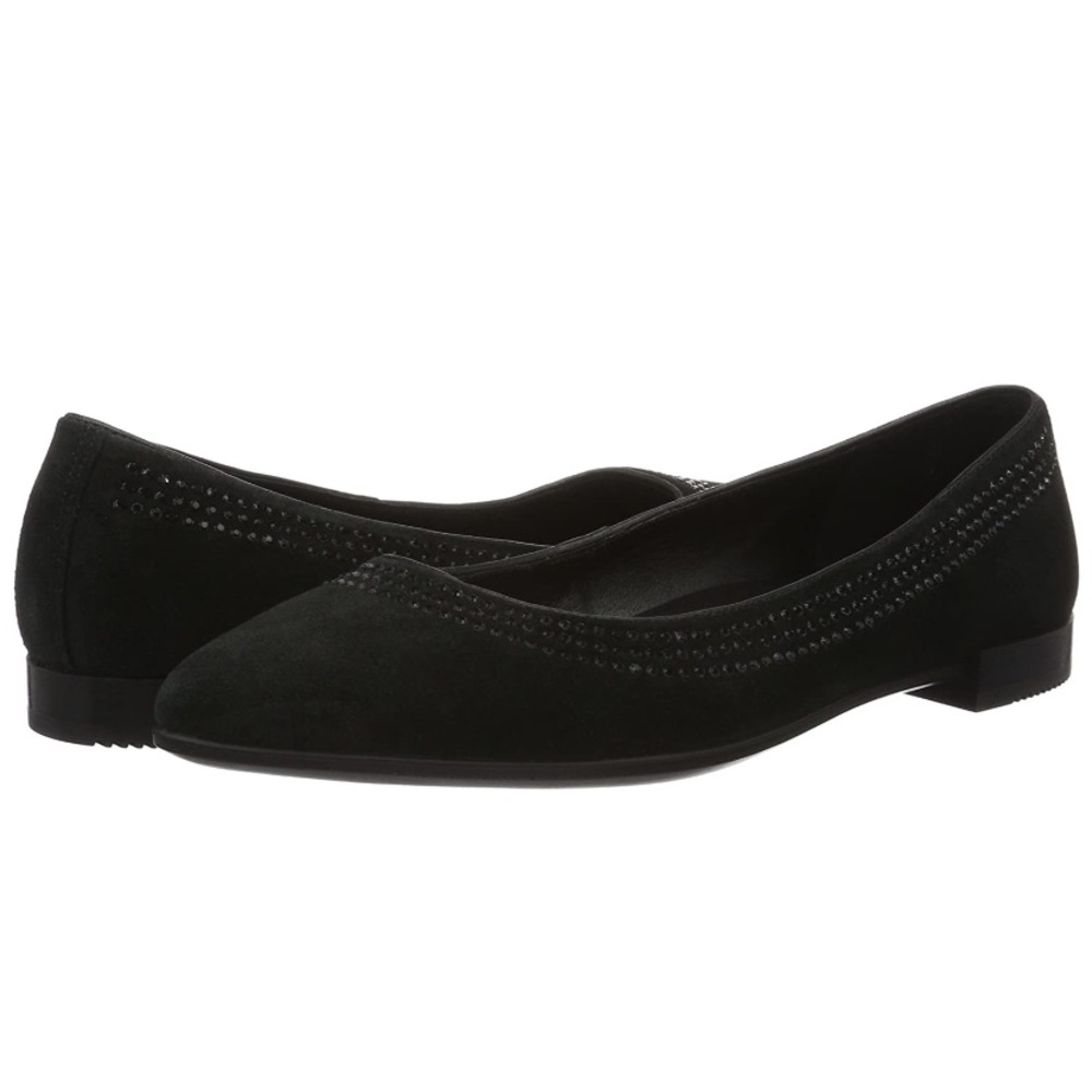 Ecco Shape Pointy Toe Ballet Flat with Crystals 40